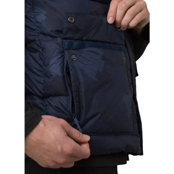 NWT prAna Red Slate Vest in Nautical Camo Large Navy Quilted Pockets #A1086 - Picture 7 of 16